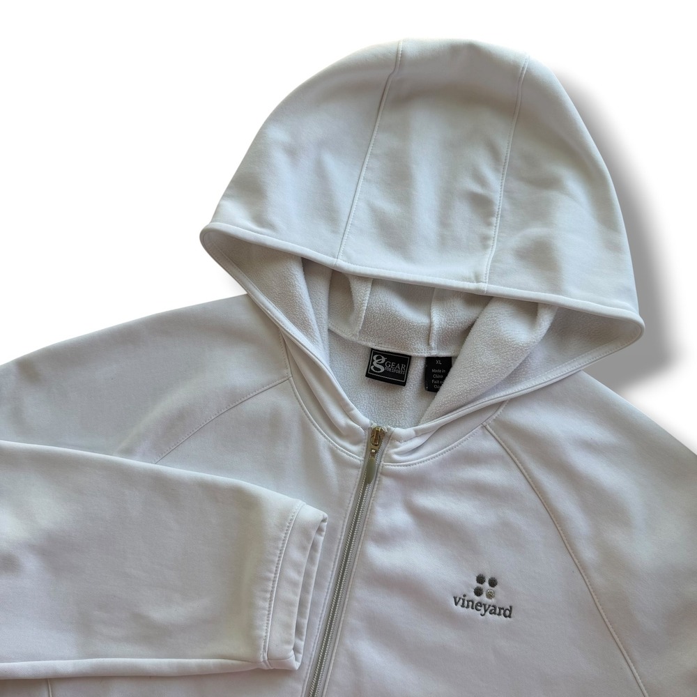 Gear For Sports Womens XL White Vineyard Logo Quarter Zip Raglan Pullover Hoodie